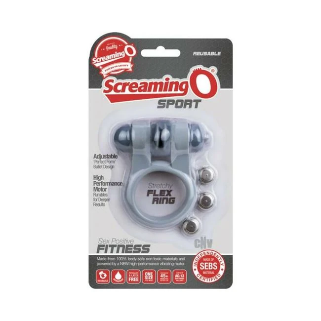 Screaming O Sport Vibrating Ring Gray 6 Piece - Fit & Sizing