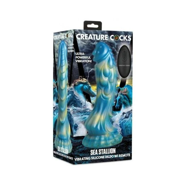 Sea Stallion Vibrating Silicone Dildo with Remote - Product Description
