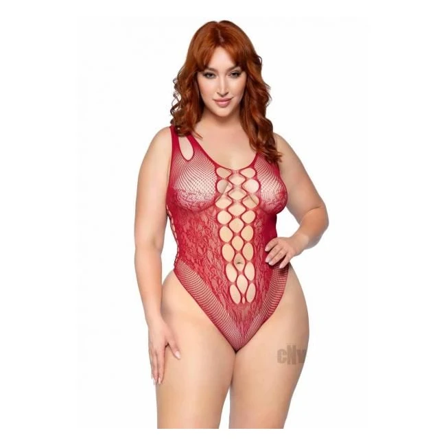 Seamless Bodysuit Cut Bottom/2x Blk - Fabric & Feel