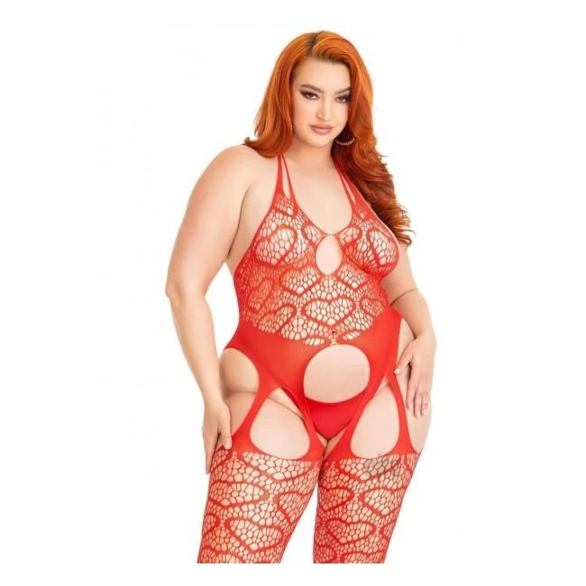 Seamless Heart Suspend Body 1x/2x Blk - Fabric & Feel