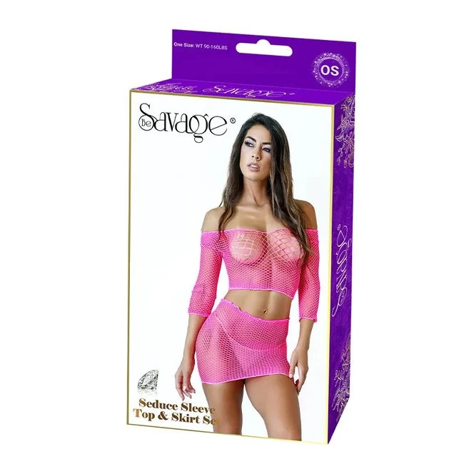 Seduce Sleeve Top & Skirt Set - Ribbed and Nubby Channels