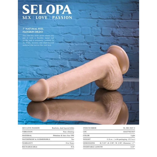 Selopa 7 in Natural Feel Flexskin Dildo - Care & Maintenance