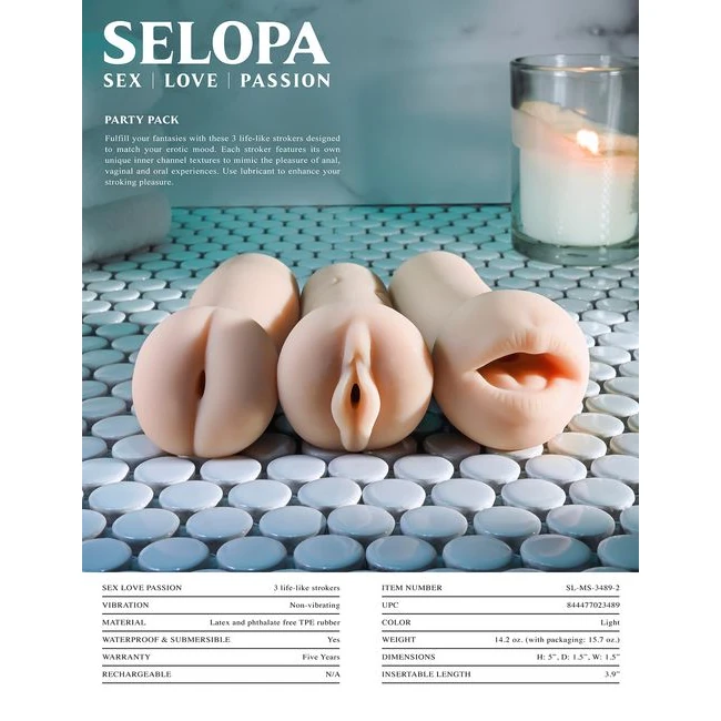 Selopa Party Pack - Grip, Control and Easy Rinsing