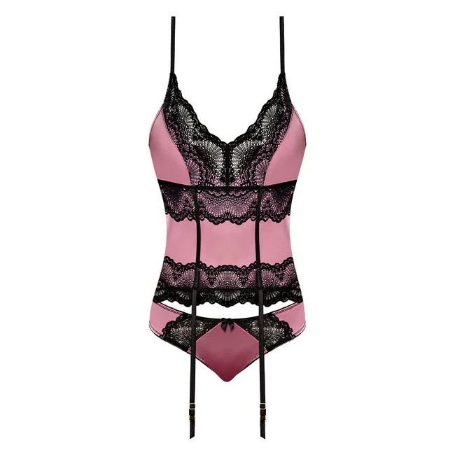 Sensual Desires Basque & Tanga Set Mauve L/xl - Fabric & Feel