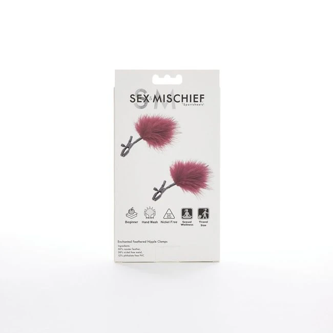 Sex & Mischief Enchanted Feather Nipple Clamps - Materials & Finish