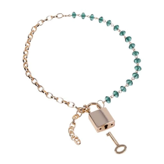 Sex & Mischief Indica Day Collar - Metal chain, lock, and quick-release hardware