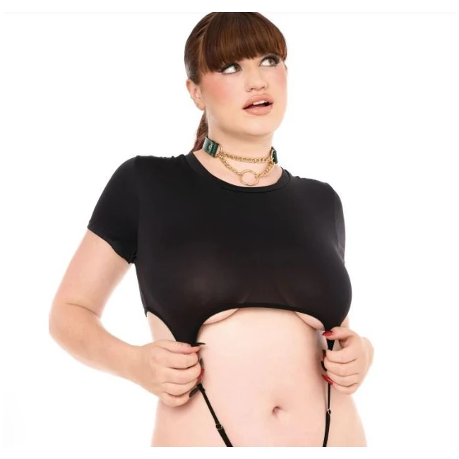 Sex & Mischief Indica Day Collar - Gem-set band and gold chain built for close, adjustable wear