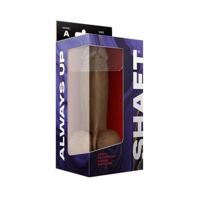 Shaft Model A Liquid Silicone Dong With Balls. Mahogany - Material Feel