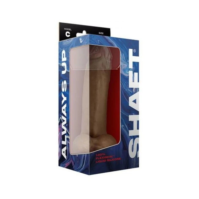 Shaft Model C. Dual Density Silicone Dildo With Balls & Suction Cup Oak - Material Feel
