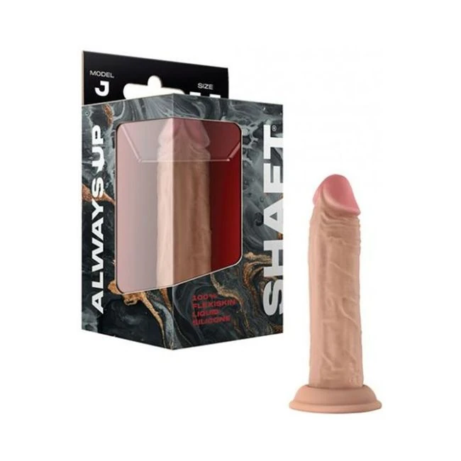 Shaft Model J Flexskin Liquid Silicone 5.5" Dong - Oak - Shape & Texture