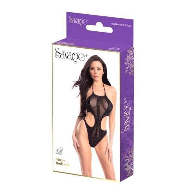 Sheer Bodysuit Black Rhinestone - Fit & Sizing
