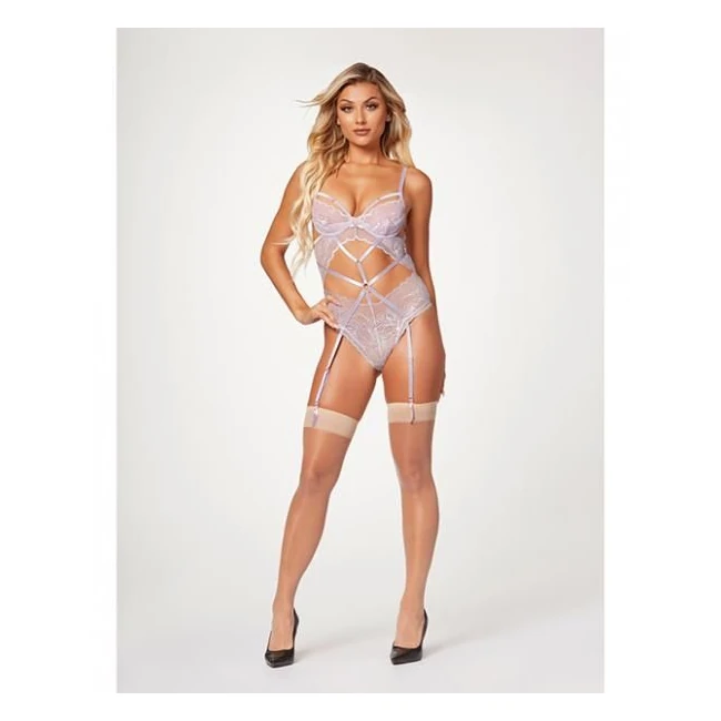 Sheer Mesh & Lace Demi Cup Teddy Lavender - Fit & Sizing