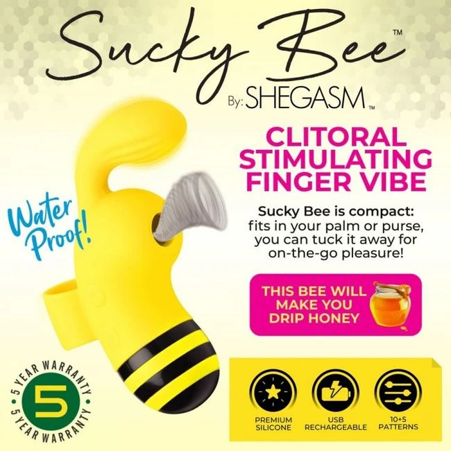 Shegasm Sucky Bee Clit Stim Finger Vibe - Overview