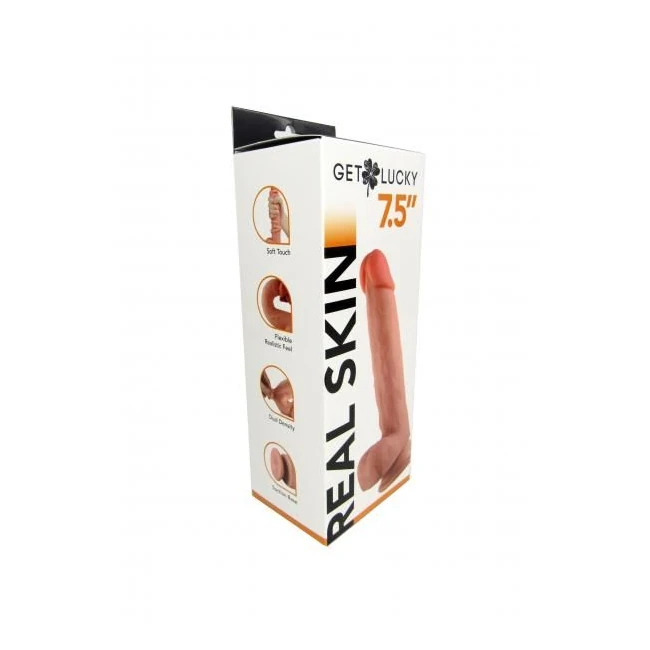 Shibari Get Lucky 7.5 Real Skin Light Brown " - Shape & Texture