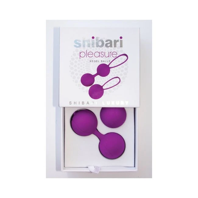 Shibari Pleasure Balls Set of Two 1 Double Ball 1 Single Ball Purple - Key Details