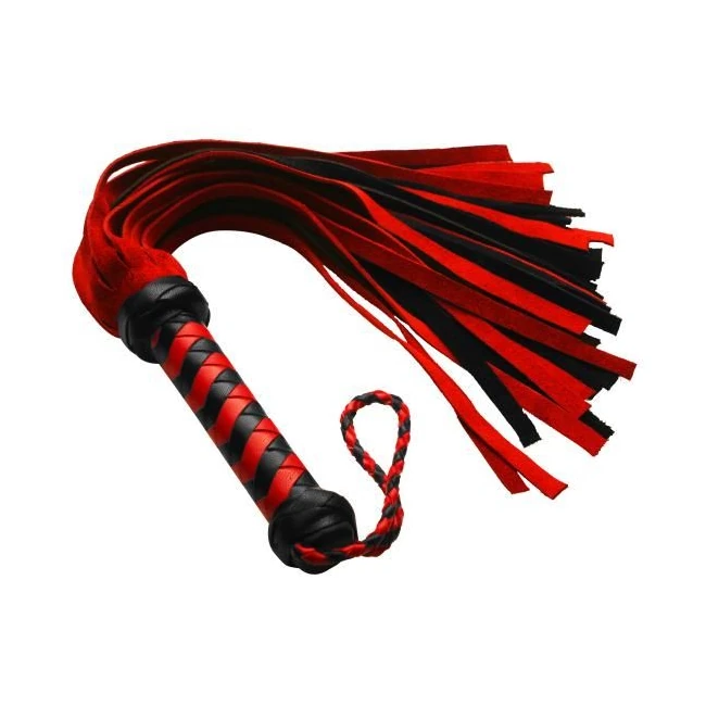 Short Suede Flogger Black Red - Hardware & Fasteners