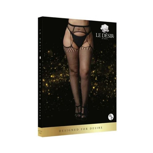 Shots Le Desir Celebrate Suspender Pantyhose Osx Black - Fit & Sizing