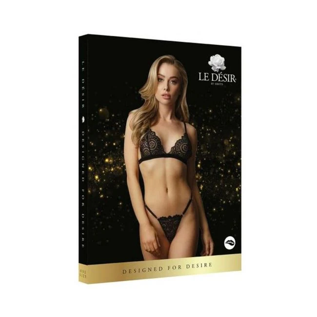 Shots Le Desir Magic Lace Velvet Lingerie Set Os Black - Fabric & Feel