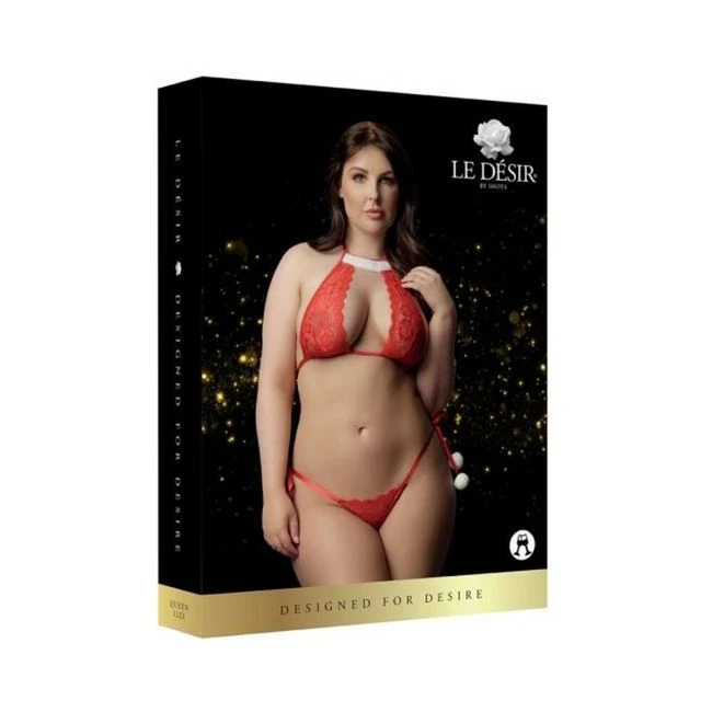Shots Le Desir Snow Angel Lace Lingerie Set Osx Red - Fit & Sizing