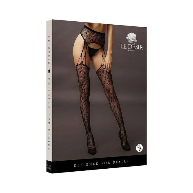 Shots Le Desir Suspender Leopard Bodystocking Os Black - Fit & Sizing