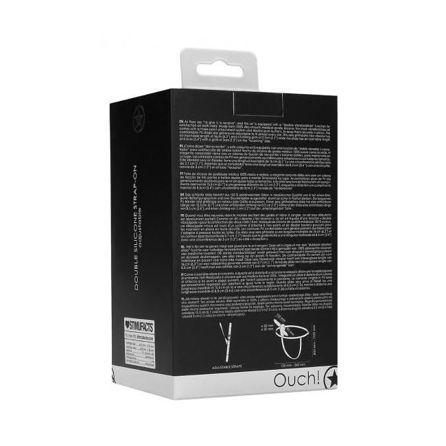 Shots Ouch Double Silicone Strap on  - Black - Material Feel & Design