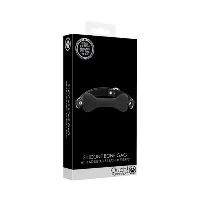 Shots Ouch Puppy Play Silicone Bone Gag - Black - Build & Quality