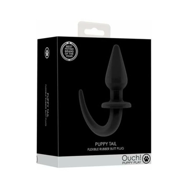 Shots Ouch Puppy Play Tail Butt Plug - Black - Shape & Comfort