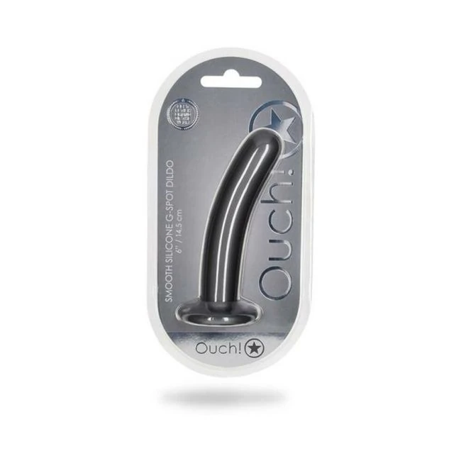 Shots Ouch! Smooth Silicone. G-spot Dildo Gunmetal - How It Feels