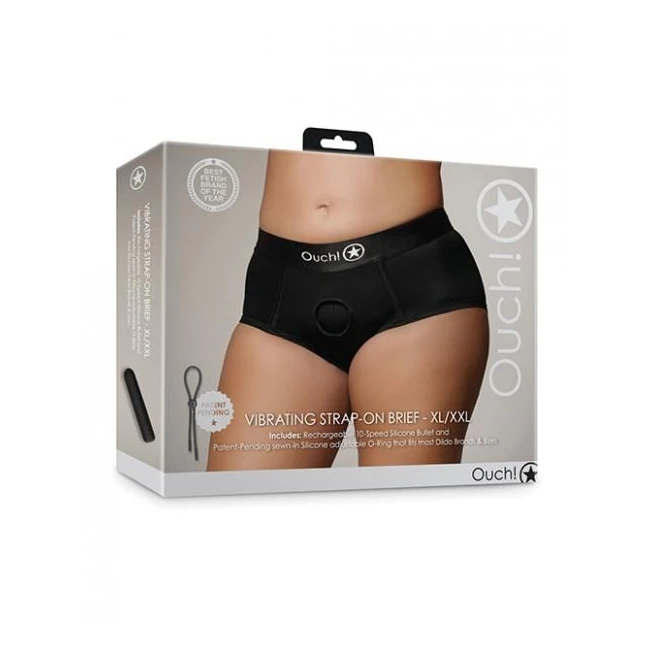 Shots Ouch Vibrating Strap on Brief - Shape & Texture