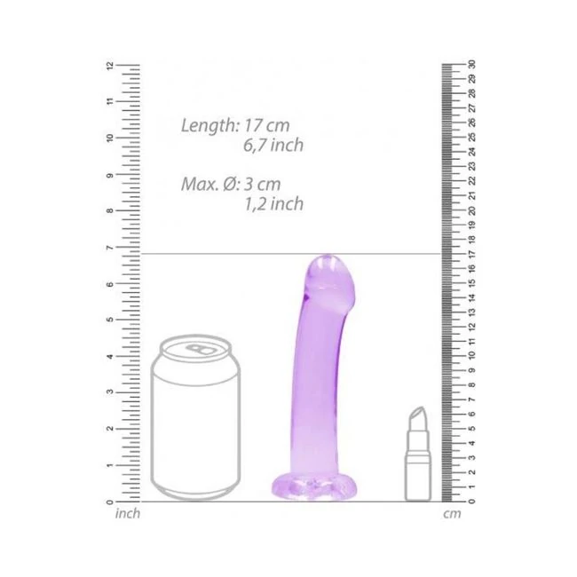 Shots Realrock Crystal Clear 7" Dildo  - Purple - Material Feel & Safety