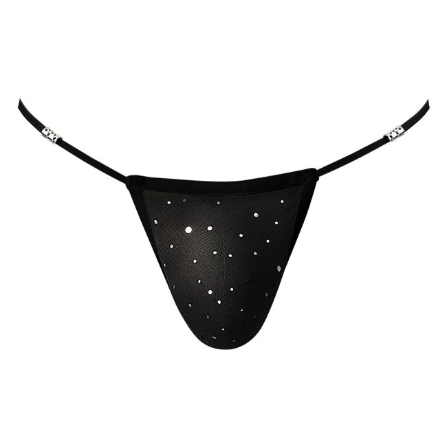 Show Stopper Posing Strap Black O/S - Ornamental Tunnel Beading on a Contoured Pouch