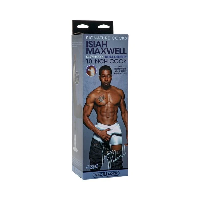 Signature Cocks Isiah Maxwell 10 Inch Ultraskyn Cock with Removable Vac-u-lock Suction Cup Chocolate - Key Details