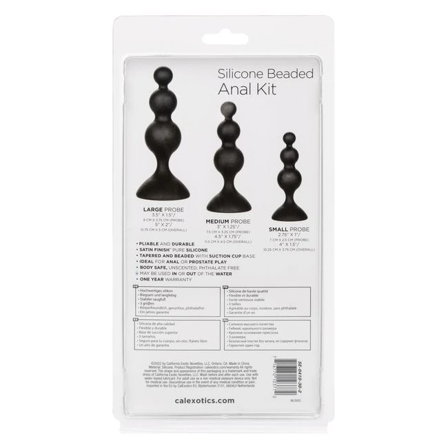 Silicone Beaded Anal Kit - Graduated Sizing & Specifications