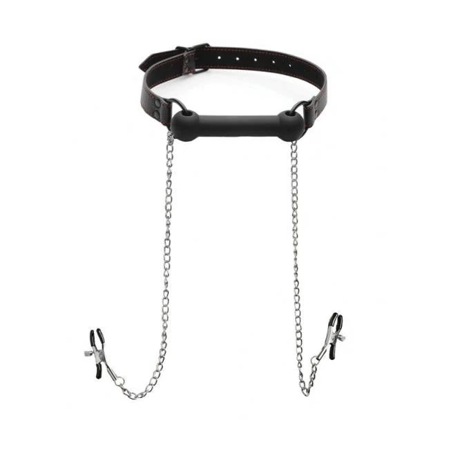 Silicone Bit Gag with Nipple Clamps - Hardware & Fasteners