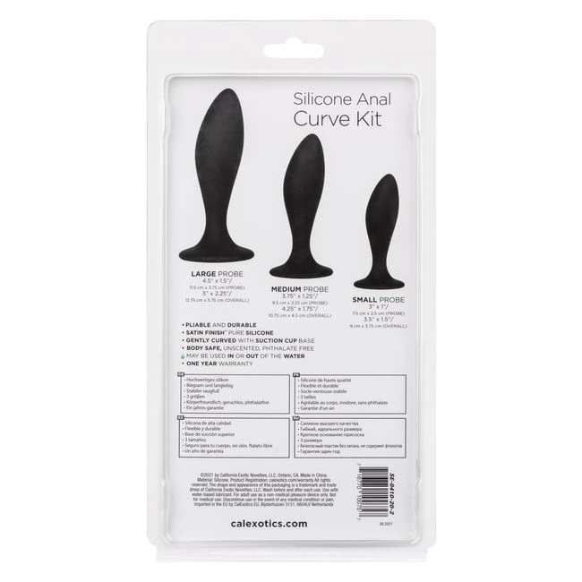Silicone Curve Anal Kit - Graduated Sizing & Specifications