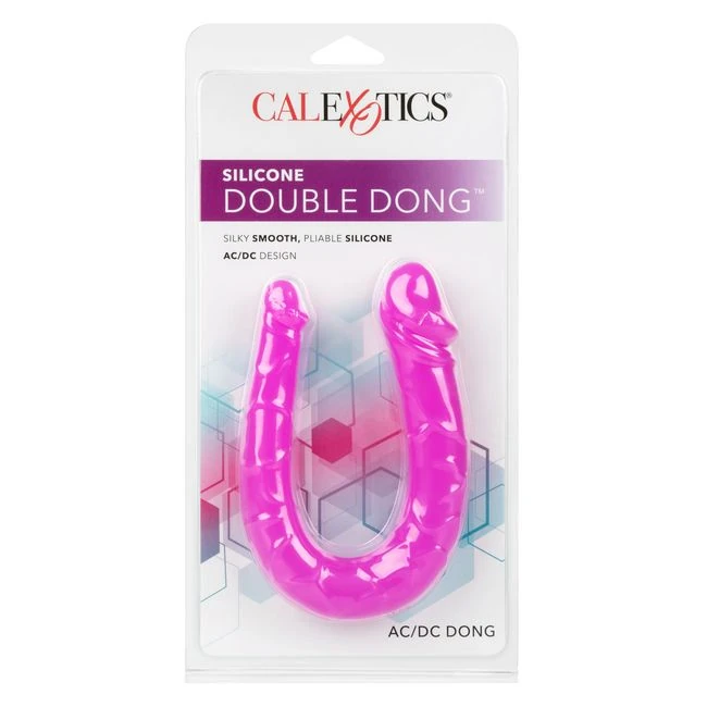 Silicone Double Dong Purple Ac/dc - Shape & Texture