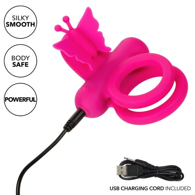 Silicone Rechargeable Butterfly Dual Ring - Power & Performance