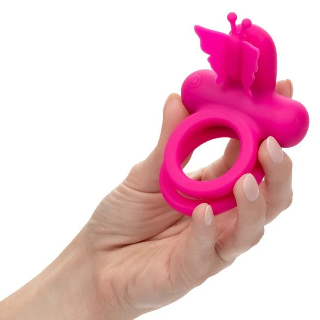 Silicone Rechargeable Butterfly Dual Ring - Additional Features