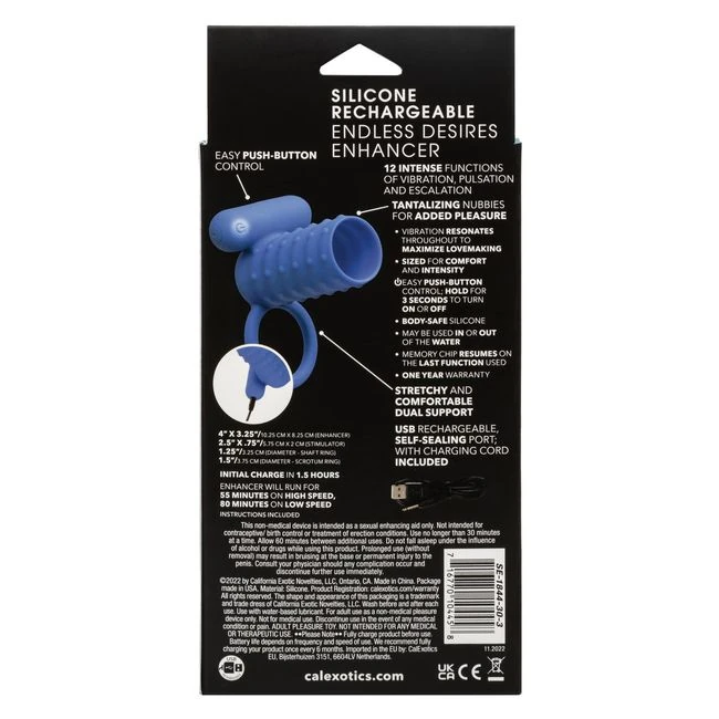 Silicone Rechargeable Endless Desires Enhancer - Vibration Modes and Features