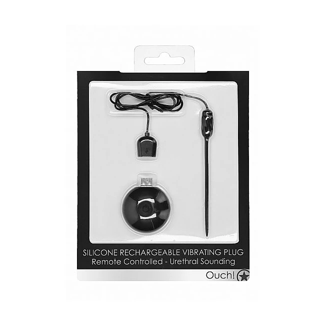 Silicone Rechargeable Vibrating Plug Urethral Sounding Black - Experience Intense Urethral Stimulation