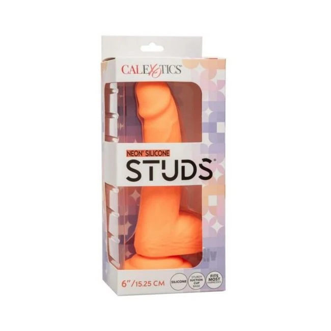 Silicone Studs Neon 6" Dildo - - Shape & Texture