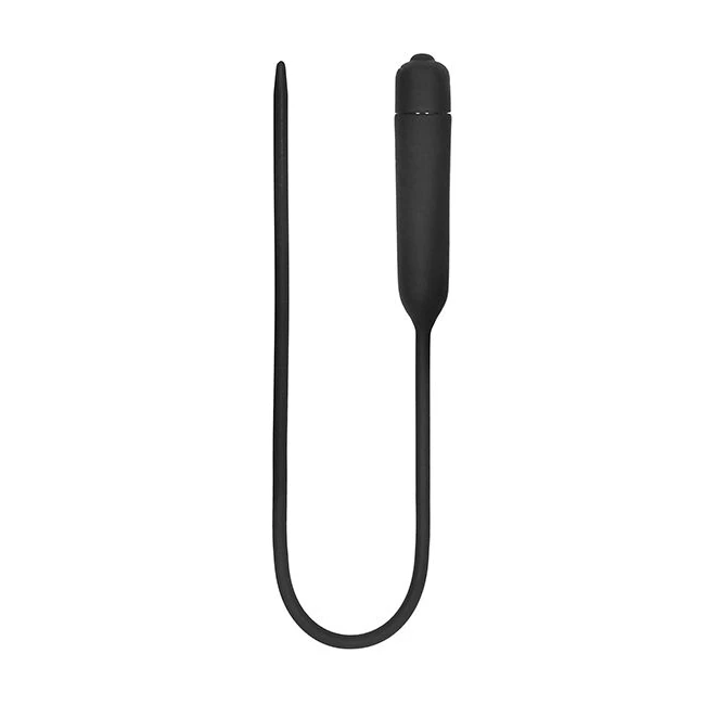 Silicone Vibrating Bullet Plug Extra Long Urethral Sounding Black - Experience Deep, Targeted Stimulation
