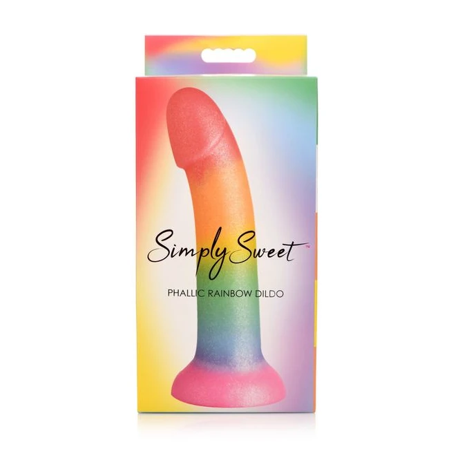 Simply Sweet 6.5in Phallic Rainbow Dildo - Product Overview
