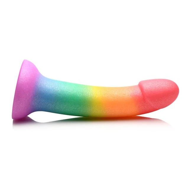 Simply Sweet 6.5in Phallic Rainbow Dildo - Shape & Texture
