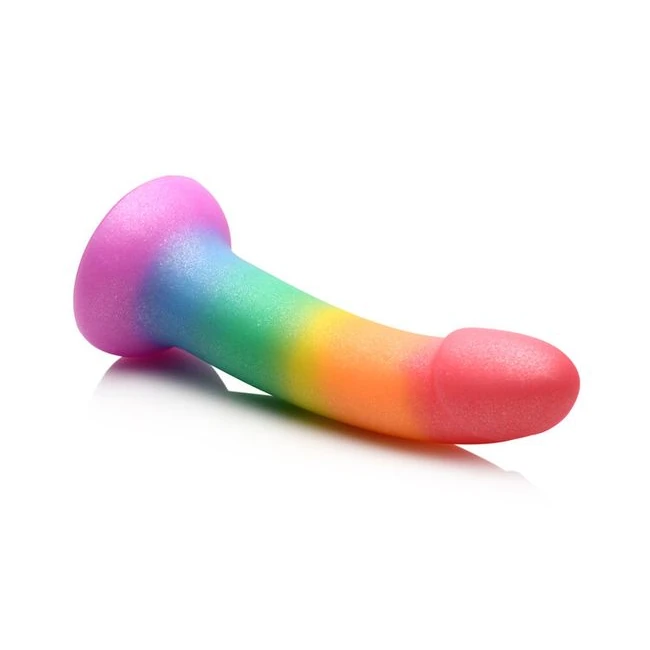 Simply Sweet 6.5in Phallic Rainbow Dildo - Size & Fit