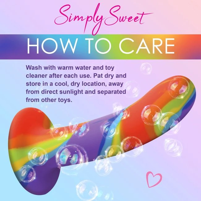 Simply Sweet Rainbow Silicone Dildo - Shape & Texture