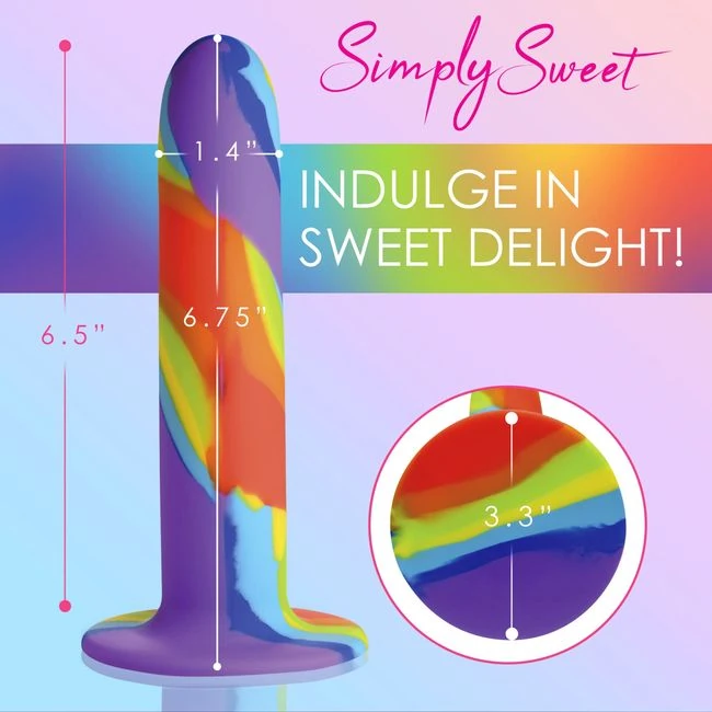 Simply Sweet Rainbow Silicone Dildo - Specifications