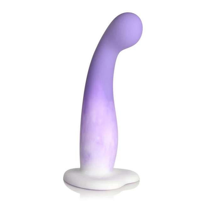 Simply Sweet Slim G-spot Silicone Dildo Purple/white - Physical Specifications