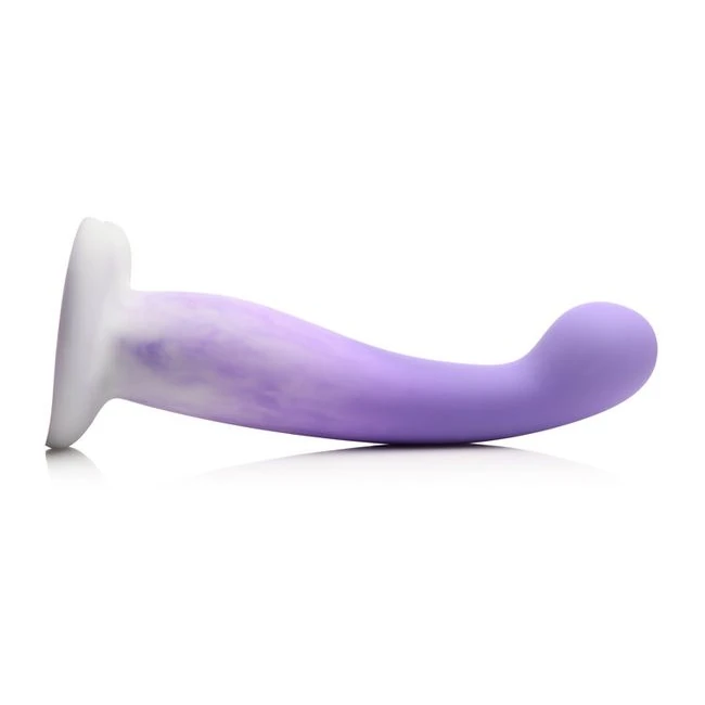 Simply Sweet Slim G-spot Silicone Dildo Purple/white - Design & Features