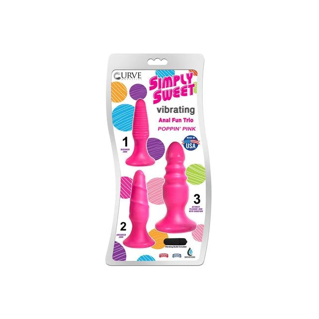 Simply Sweet Vibrating Anal Trio - Graduated Sizing